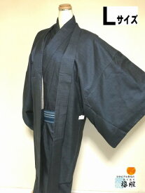 お得な30％OFF/【中古】羽織 男物 正絹 黒地に蚊絣文様 裄73 Lサイズ