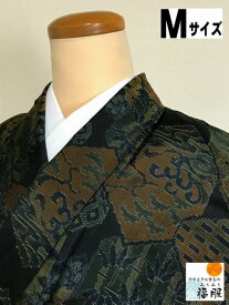 中古30％OFF/【中古】 紬 正絹 黒地に亀甲文様 裄63.5 Mサイズ 袷着物 nb 最強配送 シーズン春