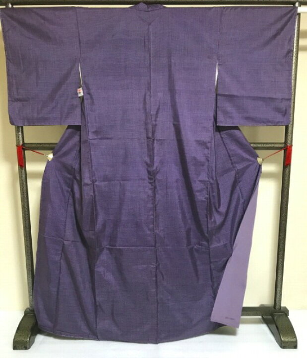楽天市場】20％OFFクーポン発行中/【中古】紬 正絹 紫地に蚊絣文様 裄  