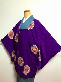 楽天市場】【中古】 未使用 BLサイズ 化繊 小紋 グレー地に草花模様 袷  