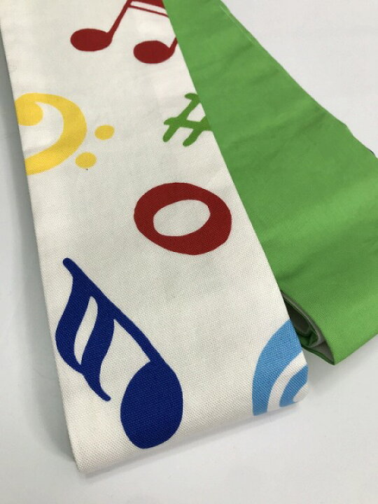 楽天市場】新品 角帯 男物 綿 白地に音符模様 リバーシブル 福服特製 