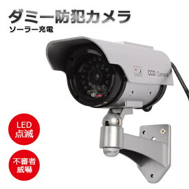 【6ヶ月保証】ダミーカメラ 防犯カメラ ダミー 屋外 ソーラー式 電池式 防犯 玄関ドア 小型 ダミー カメラ 防犯 カメラ 不審者を威嚇 防滴 単四電池 ダミー防犯カメラ 角度調節 赤色LED点滅 玄関 ドア 駐車場 本物そっくり 威嚇用のダミーカメラ シルバー