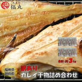 【産地直送】【訳あり】冷凍　福丸　国産干物　約3kg　約500g×6　一夜干し　カレイ　無添加　小分け　赤かれい 白かれい ベタかれい お取り寄せ グルメ 海鮮　越前産　福井県　海の幸