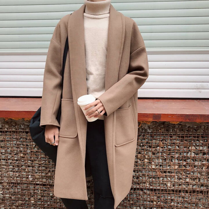 楽天市場 中綿 中綿なし チェスターコート メンズ ロングコート メルトン コート ロング丈 アウター チェスター メルトンコート 冬服 冬コート 男女兼用 シンプル 無地送料無料 福見る店