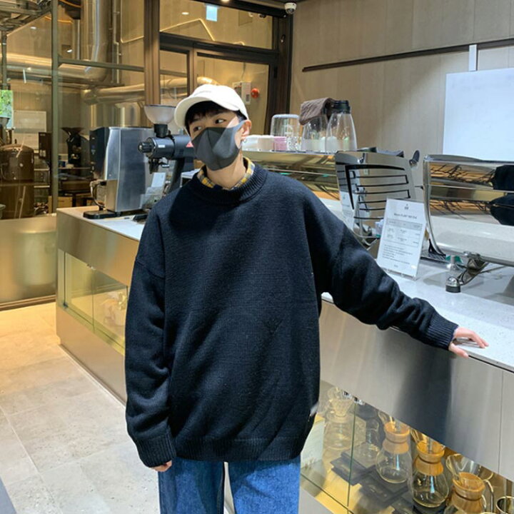楽天市場 全8色 4サイズ ニット セーター メンズ ラウンドネックニット 秋服 冬服 ニットセーター メンズニット メンズセーター 厚手 冬 暖かい あったか 秋 秋冬 ゆったり 大きサイズ 送料無料 福見る店