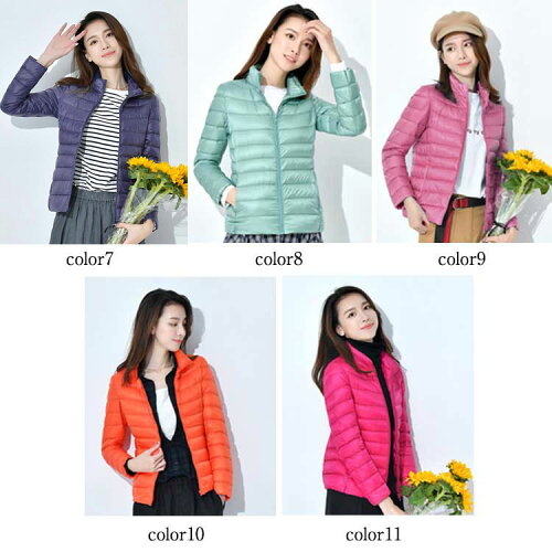 楽天市場 全11color ダウン90 使いなので軽くて暖かい ウルトラ ライトダウン ジャケット レディース ダウンジャケット ダウンコート 立ち襟 スタンドカラー 軽量 軽い ダウン ライトアウター キルティング 防寒 秋冬 ショート丈 無地送料無料 福見る店