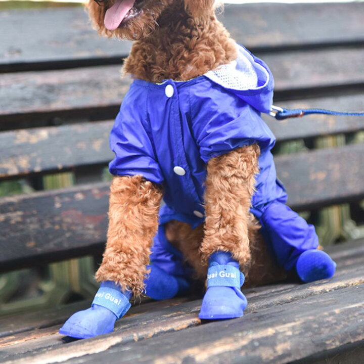 ペットシューズ レインブーツ 4個入り S M Lサイズ 小型犬 中型犬 ドッグシューズ 保護シューズ ケガ 治療 雨靴 レインシューズ 雨 雪 犬用品 ペット用品 レインコートと一緒購入する場合は500円off 期間限定の激安セール