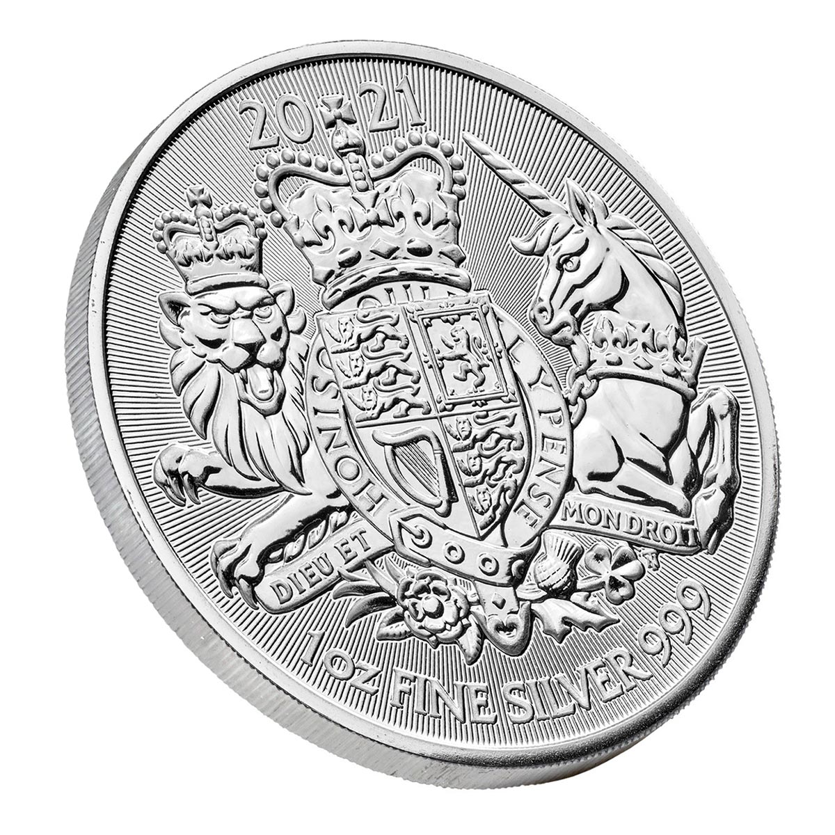 2021年 イギリス 英国 ロイヤルアームズ 銀貨 1オンス 31.1g 純銀製 非流通品 新品 クリアケース入り 趣味 コレクション 本物 現物資産  定番 お守りイングランド 王室 紋章 | 福のコインゆめや