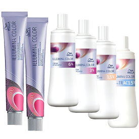 お買い物マラソン 店舗内買い回りで最大ポイント10倍!※要エントリー【2025年11月11日1:59まで】ウエラ イルミナカラー 80g 2点 + オキシ 1000ml 1点 選べる セット｜ カラー剤 イルミナ カラー トーン選択 ディベロッパー
