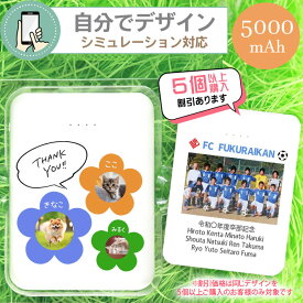 【シミュレーション対応 】 ポケットバッテリー5000mAh 2026n【 プリント代金無料 】 自由にデザイン モバイルバッテリー スマホバッテリー アイフォン アンドロイド 写真入り 充電器 iPhone USB TypeC スマートフォン タブレット オーダーメイド 名入れ 文字入れ