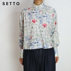 SETTO （セット）LIBERTY OKKAKE SHIRT/リバティオッカケシャツ 25　グリーン