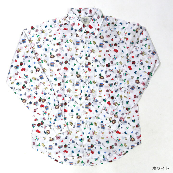 楽天市場】シャーキーズ レギュラーカラー長袖シャツ カジノ柄 : 服  