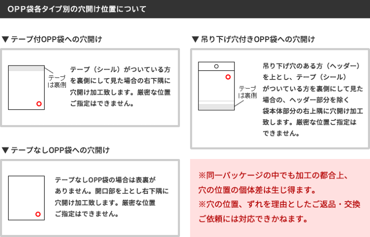 楽天市場】OPP袋 穴開け加工（空気穴） 100枚 : 袋の王国