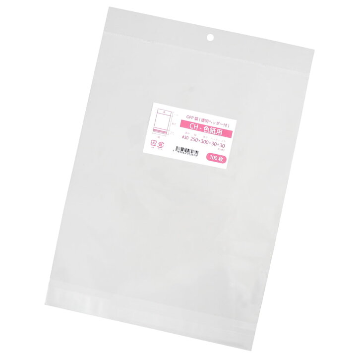 楽天市場 Opp袋 色紙用 吊り下げ用 透明 ヘッダー付 1000枚 250x300 30mm Ch 色紙用 袋の王国