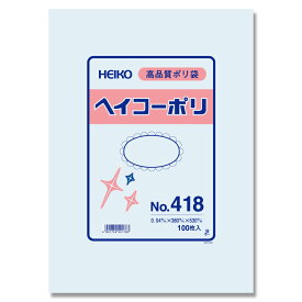 ヘイコー ポリ袋 厚手 ひも無し 380x530mm 規格袋 透明 0.04mm厚 No.418 500枚 #006618800