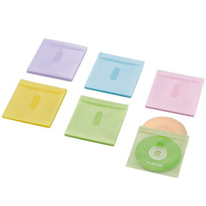 エレコム DVD BD CDケース 不織布 両面収納 30枚入 60枚収納可 5色アソート CCD-NIWB60ASO