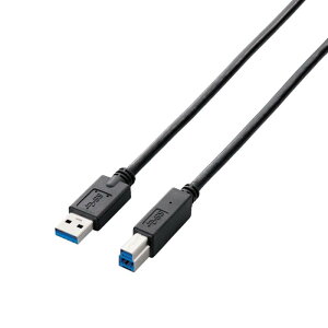 エレコム USBケーブル 【B】 USB3.0 (USB A オス to USB B オス) スタンダード 1.5m ブラック USB3-AB15BK