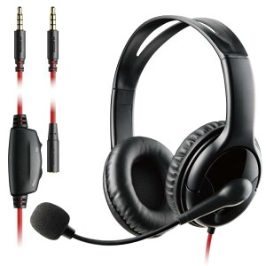 �G���R�� �Q�[�~���O�w�b�h�Z�b�g �L�� �y PS5 PS4 Switch�Ή� �z 4�� 3.5mm �{�����[������ �~���[�g �t���L�V�u���A�[�� ���� 1.5m�����P�[�u���t 1.0m �u���b�N HS-GM02STBK