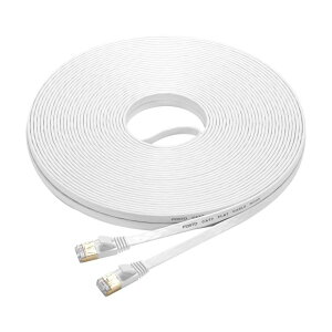 FOSTO Cat7 LANP[u 15M C[TlbgP[u EgtbgP[u  STP ܐ܂h~ RJ45RlN^ MKrbg10Gbps/600MHz bLRlN^ 15M  Ɩp Op (zCg)