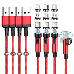 �}�O�l�b�g-�[�d�P�[�u�� 7�s�� 3A�}���[�d+�f�[�^�ʐM For Phone Type-C-�[�d�P�[�u�� 3in1 �[�d�R�[�h �y9�[�q+ 4�{�Z�b�g�z 540�x��] 0.5M+1M+1M+2M ���� Ligting USB-B �P �[�u�� For