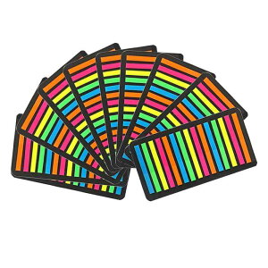 WIICOYK 極細ふせん 半透明 フィルムふせん 付箋 見出し インデックス 蛍光5色 ノート 単語帳にマークする カラフル 幅4mm 1パッドあたり 300枚 (10 パッド)