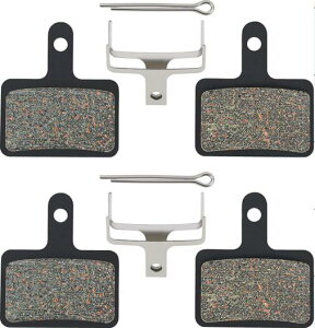 YIBOOOM 自転車 ディスクブレーキパッド スプリングとピン付き 自転車パーツ 騒音低減 耐久 互換性レジンパッド 金属樹脂製 パッド交換 (2組/セット)