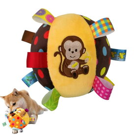 GIIPET-犬用おもちゃ サーカスボール 様々な遊び方 変形可能 かわいい サーカス マジックリング ぬいぐるみ 音の出るおもちゃのボール 運動不足・ストレス解消 (ブラウン【サル】)