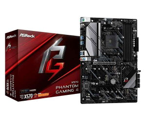 ASRock }U[{[h X570 Phantom Gaming 4 AMD Ryzen 5000 V[Y CPU ( Soket AM4 ) Ή X570 ATX yKiz