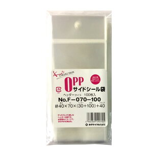 �N���A�p�b�N(OPP��)�w�b�_�[�t�E�t�^�t 100��×10 F-070-100sp