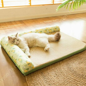 ペットベッド 夏 猫用 ベッド 猫マット ござ ペット ソファー クッション 暑さ対策 安眠 ベッド 猫 寝台 涼感マット 熱中症 対策 通気 接触冷感 ぐっすり眠る