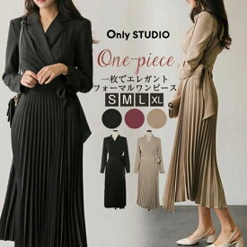 ロング ワンピース セレモニースーツ レディース 喪服 ロングワンピース スーツ レディース ワンピース ベルト付き 長袖 上品 ワンピーススーツ 大きいサイズ ブラック フォーマル ママスーツ ミモレ 無地 vネック 通勤 OL 送料無料