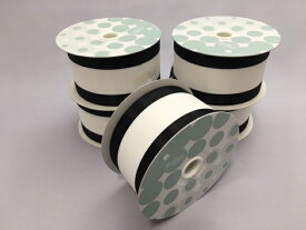 黒耳 リボン 巾50mm×20M巻 黒白 ヘリ耳 白黒 黒 かご盛り 葬儀 葬式 仏 仏事 ラッピング ロール 篭 法事 飾り 装飾 フルーツ 果物 盛り合わせ 篭盛り ストライプ 【オリカ】