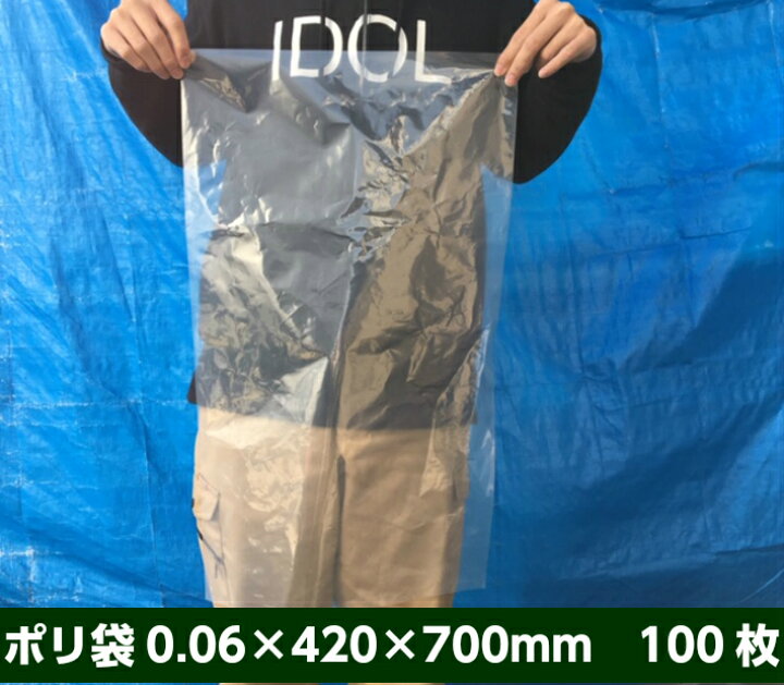 楽天市場】【オリジナル】ポリ袋 0.06×420×700mm 透明 【100枚】 領収 