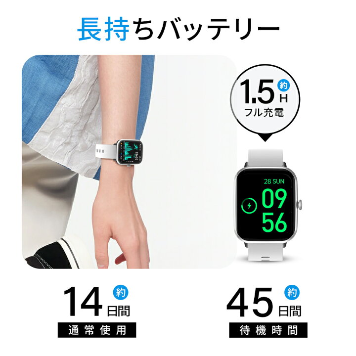 楽天市場】スマートウォッチ 1.95インチ大画面 Bluetooth5.3 通話可能 