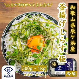 釜揚げしらす 極 日本屈指のしらす漁場「紀州辰ケ浜」で水揚げ。釜揚げしらすたっぷり500g・1kg。 釜揚げ シラス 釜あげ ちりめん チリメン じゃこ ジャコ しらす丼 シラス丼 無漂白 無添加 ご飯のお供 和歌山 箕島漁港 福扇水産 ふくせんすいさん フクセンスイサン