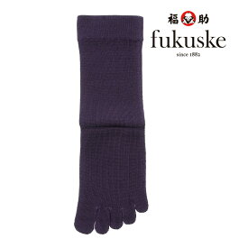 靴下 レディース fukuske シルク混 五本指 クルー丈 3363v10322-24cm オフホワイト 婦人 女性 フクスケ fukuske福助 公式