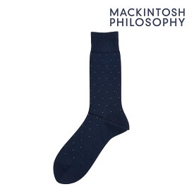 靴下 メンズ MACKINTOSH PHILOSOPHY (マッキントッシュフィロソフィー) ピンドット クルー丈 2m045紳士 男性 フクスケ fukuske福助 公式