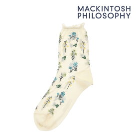 靴下 レディース MACKINTOSH PHILOSOPHY (マッキントッシュフィロソフィー) スノーブルーガーデン 花柄 クルー丈 3307-809婦人 女性 フクスケ fukuske福助 公式