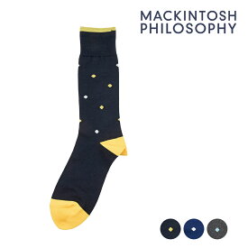 福助 【マッキントッシュフィロソフィー】 ドット柄 靴下 クルー丈 (6M404) 紳士 男性 メンズ フクスケ fukuske ふくすけ