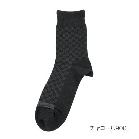 福助 【満足】 靴下 消臭 市松柄 ハーフ丈 DRY素材 吸水速乾(33128W)紳士 男性 メンズ フクスケ fukuske ふくすけ