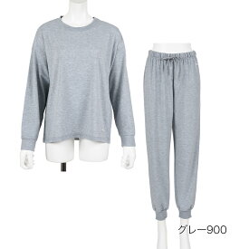 【24%OFF！】【Flow Relaxing】 ルームウェア レディース 上下セット 血行促進 部屋着 寝間着 健康 長袖プルオーバー プレゼント ギフト 贈り物 女性 無地 ワンポイント 長袖 10分丈 ミニ裏毛