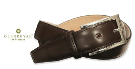 【日本正規輸入代理店商品+メーカー3ヶ月保証あり】GLENROYAL / グレンロイヤル ベルト●DRESSY CALF BELT WITH STITCH ( ステッチ入 ) DK BROWN/ダークブラウン 06-5460-DK BROWN ベルト/カーフレザーベルト/メンズ/革製