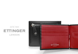 [ETTINGER社公認正規販売店]エッティンガー / ETTINGER ( ST2194EJ ) スターリング・レッドコレクション MONEY CLIP WITH ZIP 小銭入れ付きマネークリップ ( レザー/札ばさみ/二つ折り財布/メンズ ) STERLING RED