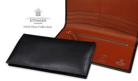 [ETTINGER社公認正規販売店]ETTINGER / エッティンガー ● 1934 ファーストコレクション ウォレット●002953AECJR NAVY×TAN メンズ/レザー/ロングウォレット/長財布/札入れ/ カード入/小銭入れ/ネイビー×ダークタン