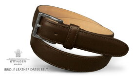 [ETTINGER社公認正規販売店]ETTINGER / エッティンガー BRIDLE LEATHER DRESS BELT ブライドルレザー・ドレスベルト ET56DN / D.BROWN3cm幅BELTブライドルレザー・スクエアバックル