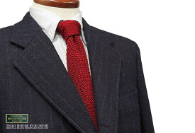 ★I型 ( アメリカントラッド型・3ツ釦段返り ) HARRIS TWEED JACKET ハリスツイード ジャケット 濃紺ストライプ柄 [ 1767 ] トラッドジャケット