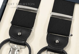 【日本正規輸入代理店商品】[ ALBERT THURSTON / アルバートサーストン サスペンダー ] 帯幅35mm / サスペンダー ( ブラック色ダイヤ織り柄無地 ) ALM-49 ( メンズ ) 【楽ギフ_包装】【あす楽対応】