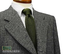 ★I型 ( アメリカントラッド型・3ツ釦段返り ) HARRIS TWEED JACKET ハリスツイード ジャケット 黒×グレーの細かなチェック柄 [ HC402-C4 ] トラッドジャケット