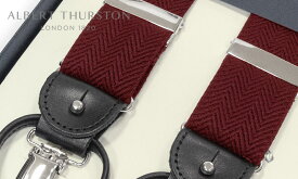 【日本正規輸入代理店商品】[ ALBERT THURSTON / アルバートサーストン サスペンダー ] 帯幅35mm / サスペンダー ( ワイン系無地ヘリンボーン柄 ) ALM-24 ( メンズ ) 【楽ギフ_包装】【あす楽対応】
