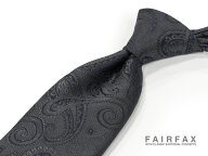 ■TRAD SALE！【FAIRFAX/フェアファクス】シャドーペイズリー柄ネクタイ/ソリッドタイ/無地ネクタイ（チ…